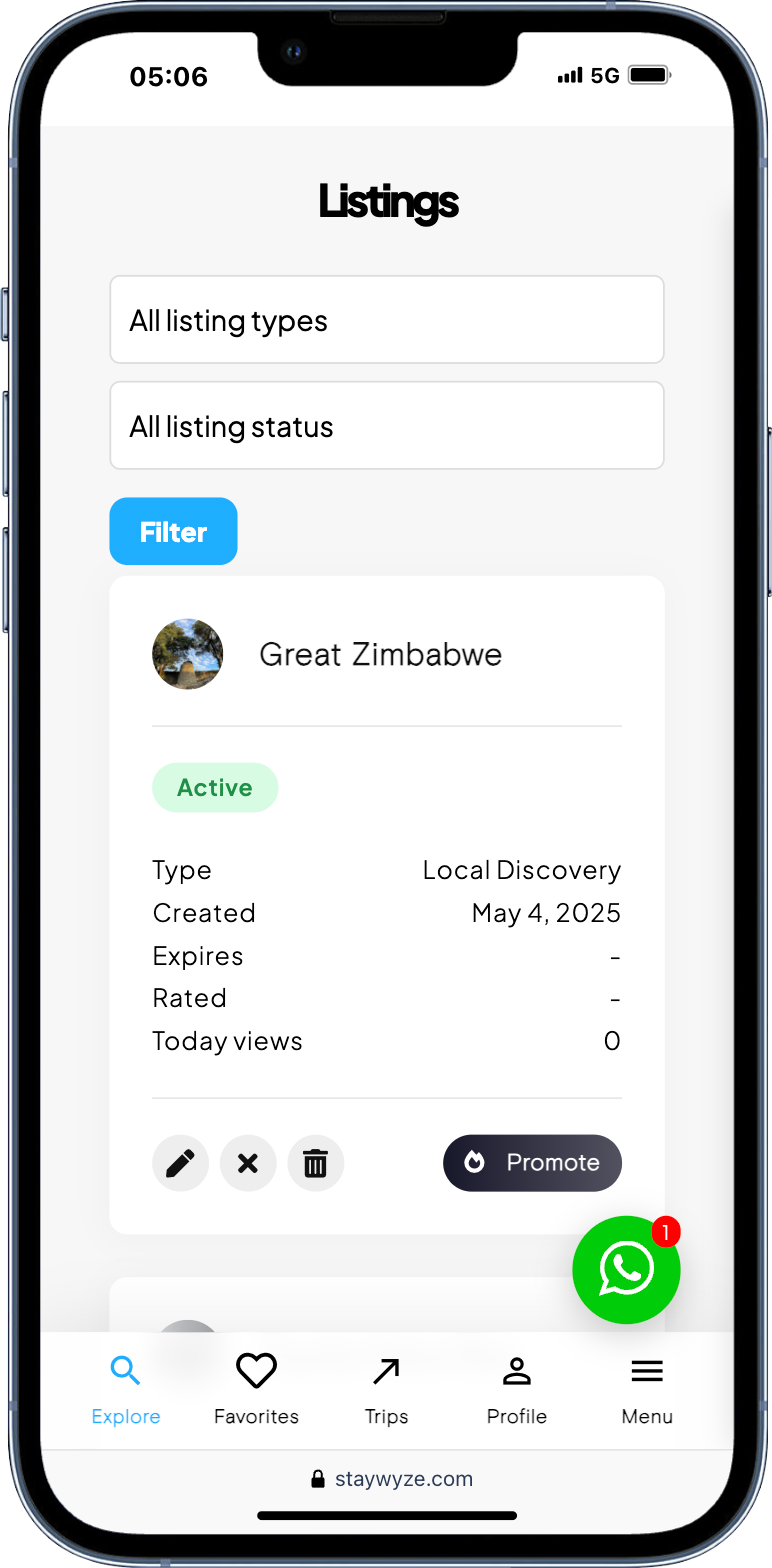 Staywyze Short Term Stays in Zimbabwe